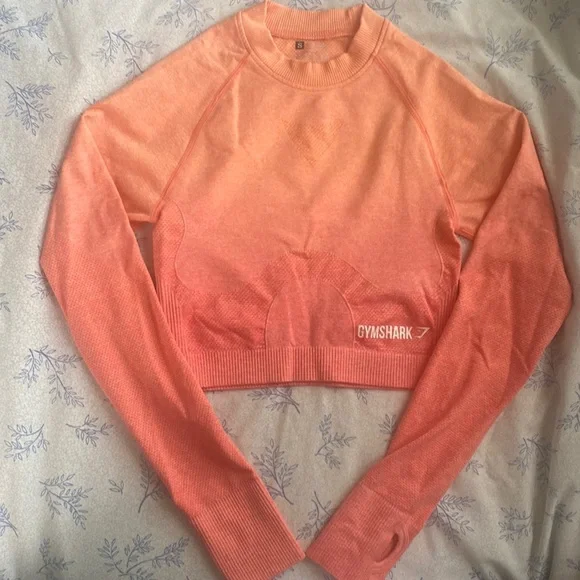 Gymshark top | Gymshark | vital ombré seamless cropped long sleeve top - Picture 1 of 6
